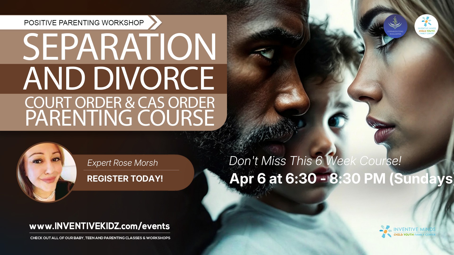 Seperation & Divorce - Court Order & CAS Order Parenting Course (April Sundays) Watermarked Image